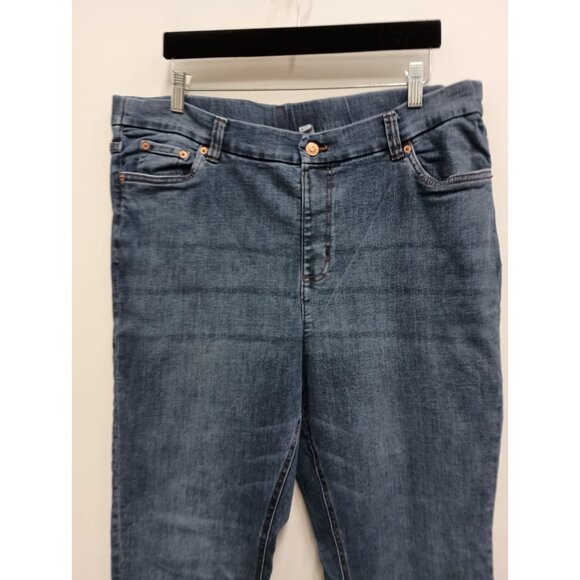 Denim&Co Womens Jeans Size 20W Blue Denim Dark Wash Straight Leg Stretch - Picture 2 of 7
